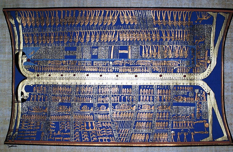 còpia en papir de la pintura mural de la tomba de Ramsés VI